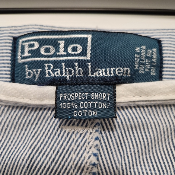 POLO by Ralph Lauren Men's 9 inch Classic Fit Blue Striped Shorts - Picture 5 of 6